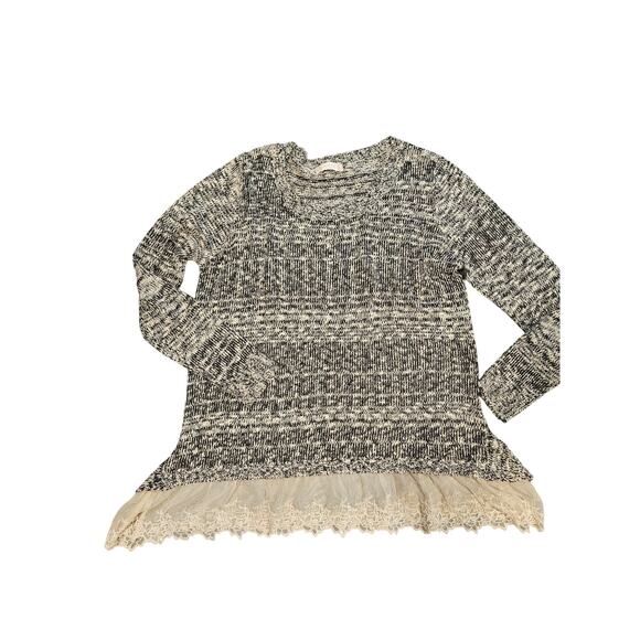 Altar'd state medium/large lace layered sweater Loose knit black brown - Picture 1 of 7